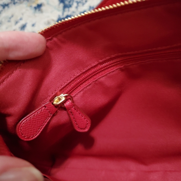 Coach Large Wristlet 25 Clutch Handbag Red/Gold - Picture 8 of 9